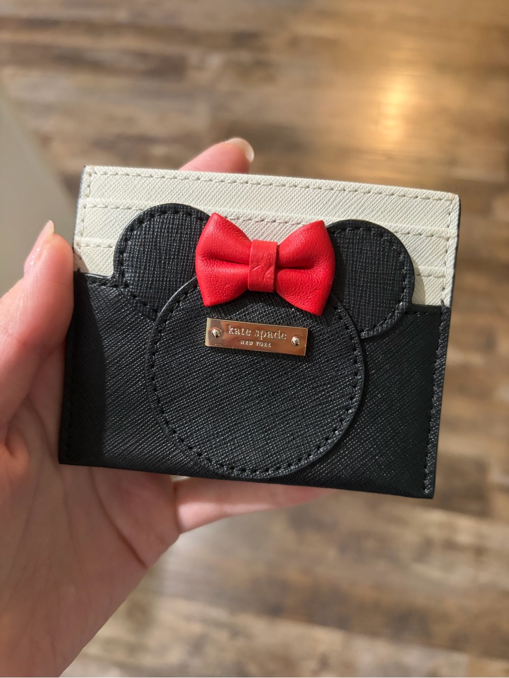 kate spade Black, Cream & Red Minnie Card Wallet